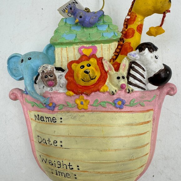 Baby's Personalizable Ornament Noah's Ark Design First Christmas Nursery Decor - Picture 4 of 9